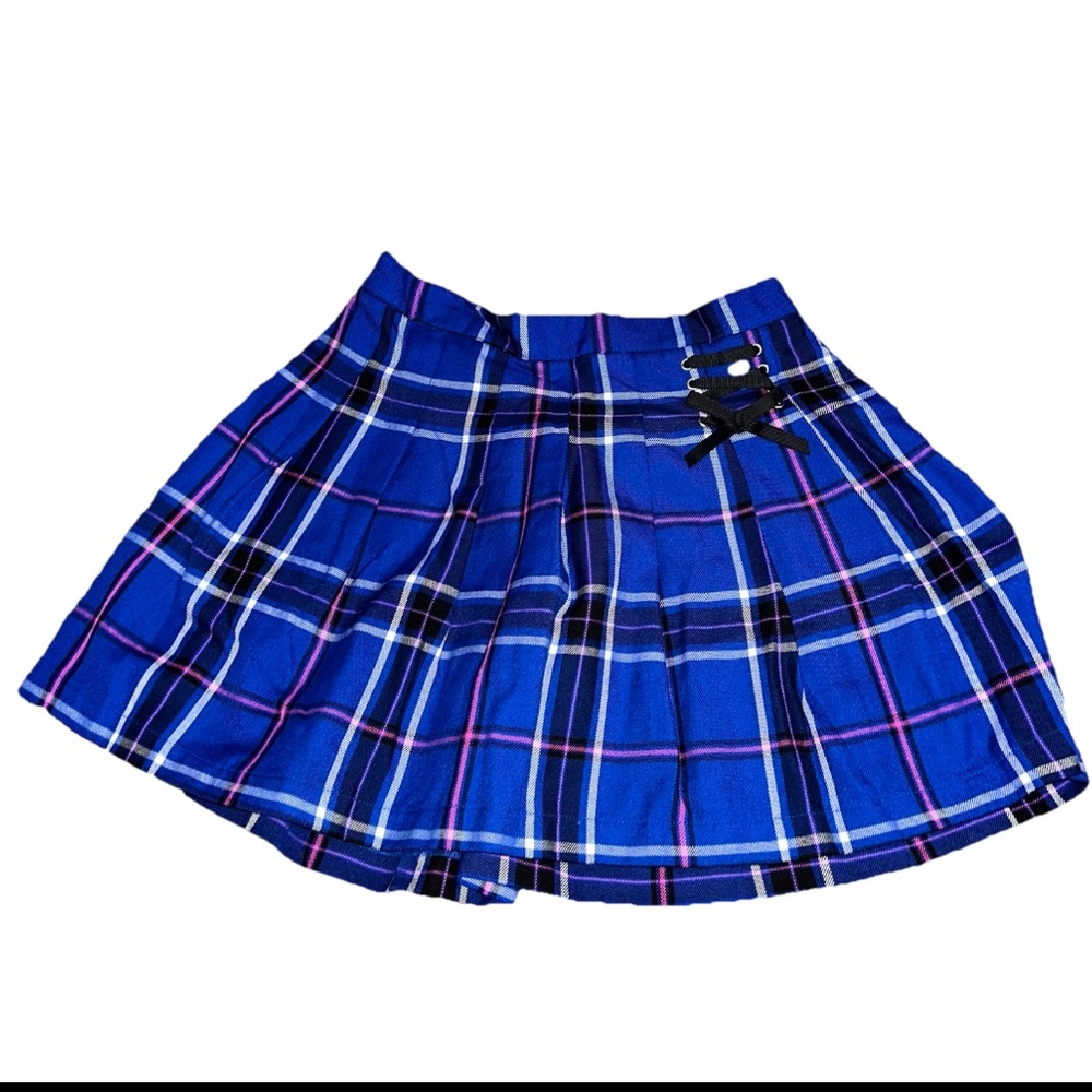 Blue Plaid Justice Skirt